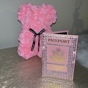 Soft Pink Custom Bedazzled Passport Case